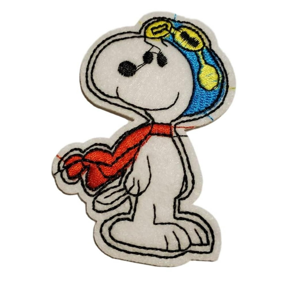 Peanuts Cartoon Snoopy Red Baron 3" Tall Embroidered Iron On Patch