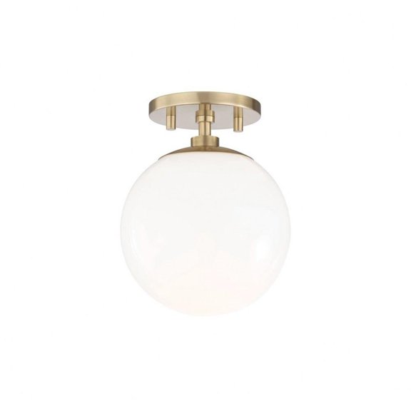 -One Light Semi-Flush Mount in Style-7.5 inches Wide By 9.25 inches High-Aged Brass Finish Bailey Street Home 735-Bel-2692791