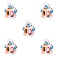 thumbnail image 2 of Maytalsory Resin Christmas Scene Snow House LED Decoration Desktop Village Set House Santa 5Set, 2 of 6