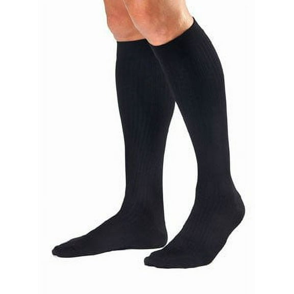 BI115089 - Bsn Jobst Mens Knee-High Ribbed Compression Socks Medium, Black