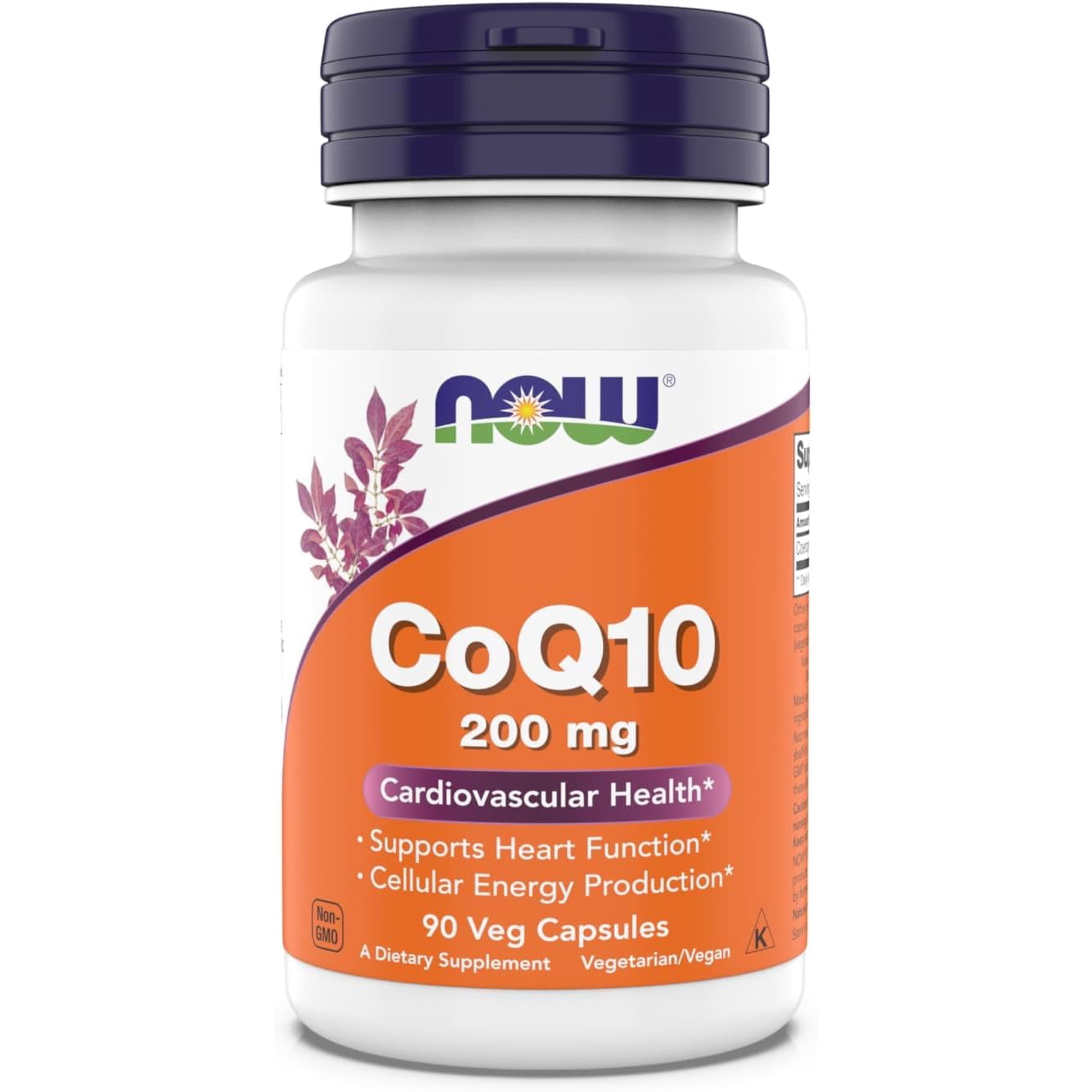 Now Supplements - CoQ10 (Coenzyme Q10) 200 mg, Supports Cardiovascular Health*, Kosher, Vegan 90 Vegetarian Capsules (Pack of 2)