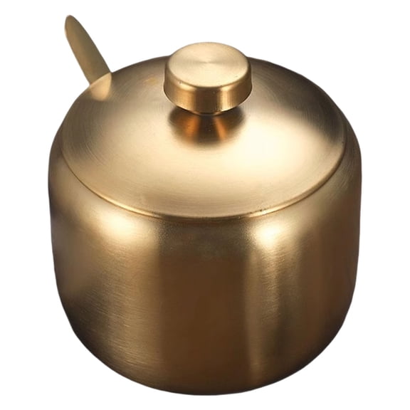 Round Golden Handle Spices Jars Stainless Steel Kitchens Storage Accessories Set