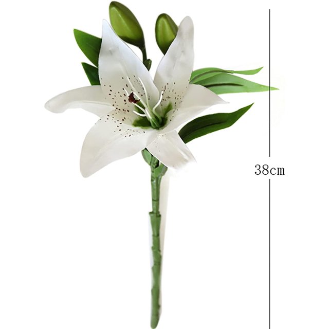5 lirios artificiales, flores artificiales de látex para decoración del hogar, fiestas de boda, oficinas