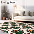 thumbnail image 2 of ODIKA 8'x10' Machine Washable Non-Slip Area Rug, Christmas Conifer Bough Entry with Autumn Harvest High Traffic Rug, Green, 731859, 2 of 7