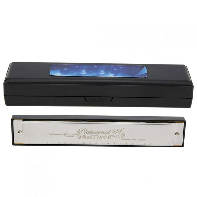 Harmonica C Key, Résine Professionnelle 3 Couleurs Harmonicas pour Adultes, Double Rangée Trou de Soufflage pour Étudiant Débutant