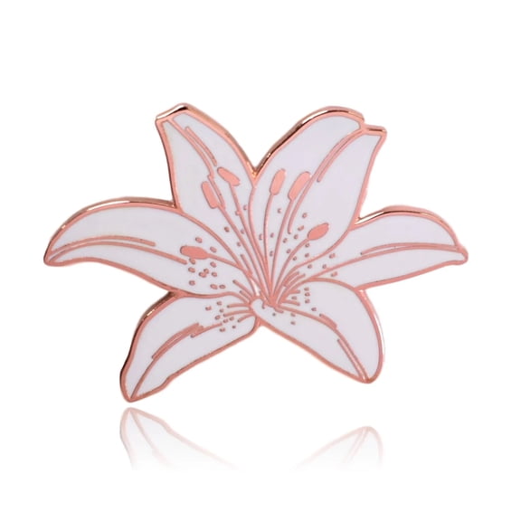 Tiger Lily Flower Hard Enamel Lapel Pin