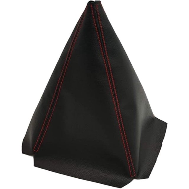 Cubierta universal para maletero de cambio y cubierta antipolvo para perilla de cambio para vehículos automáticos y manuales TUNC Línea roja negra 23 * 26 cm