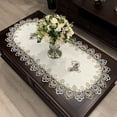 thumbnail image 2 of Qucyy Bedside Tablecloth Lace Doilies for Side Table Cloth Runner Tabletop Dust Cover Room Nightstand Decor (15.7 × 31.5 Inch, Pure White), 2 of 5