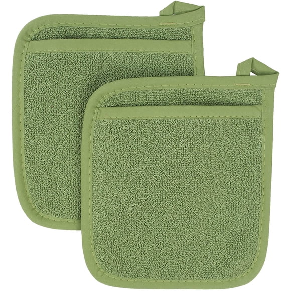 EcoNesxp 5" Premium Terry Cloth Pot Holders and Potholders with Pockets Cotton High Temperature Resistant Inch 2-Pack x
