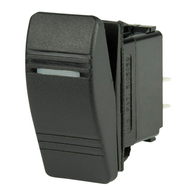 BEP Marine Interrupteur Multi-Usage 1001811 12/24 Volts DC; 20 Ampères; Contura; Position Off/On; Jeté Simple Double Pôle; Illuminé; Terminal de Lame 1/4 Pouce