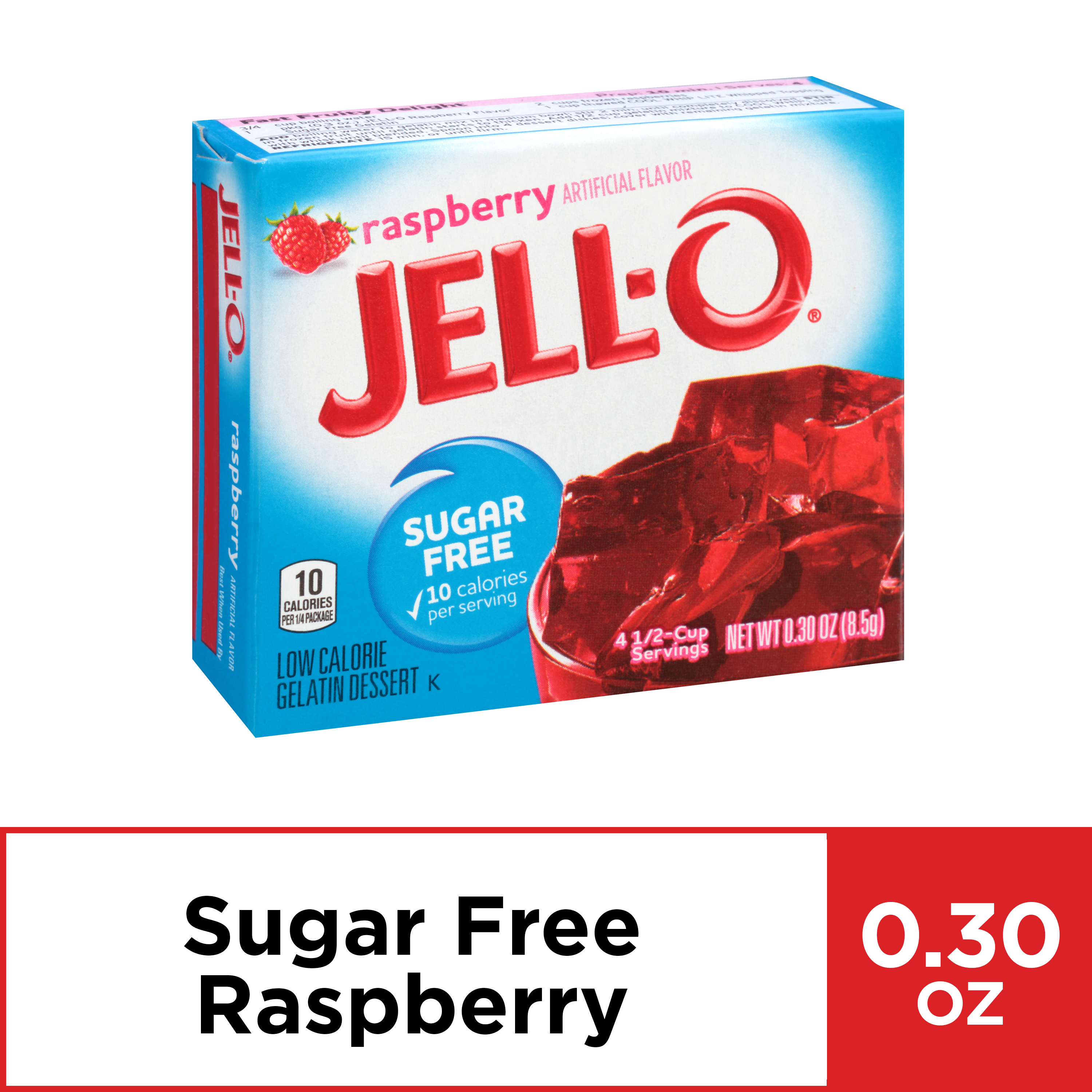 JellO Sugar Free Raspberry Instant Gelatin Mix, 0.3 oz Box Walmart