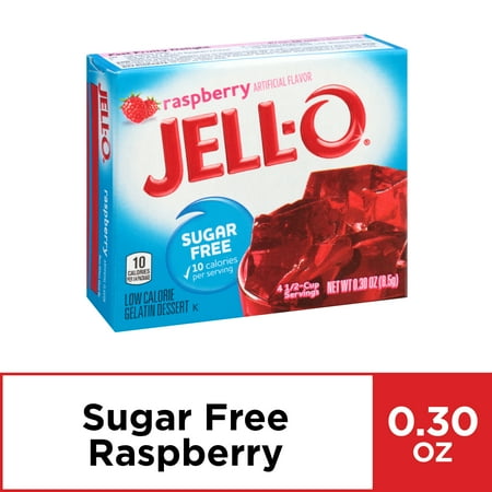 (3 pack) (3 Pack) Jell-O Raspberry Sugar Free Gelatin Mix, 0.3 oz Box