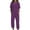 Purple, variant on Scyoekwg Womens 2 Piece Sets Summer Outfits Trendy Short Sleeve Round Neck Tops Jogger Pants Tracksuit Casual Sweatsuits Sets Solid Color Loose Outfits (Coffee,M)