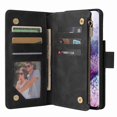 thumbnail image 6 of Galaxy S21 Wallet Case, Dteck Soft Leather Zipper Wallet Case Magnetic Buckle Horizontal Flip Cover with 5 Card Slots/Photo Pocks for Samsung Galaxy S21, Black, 6 of 6