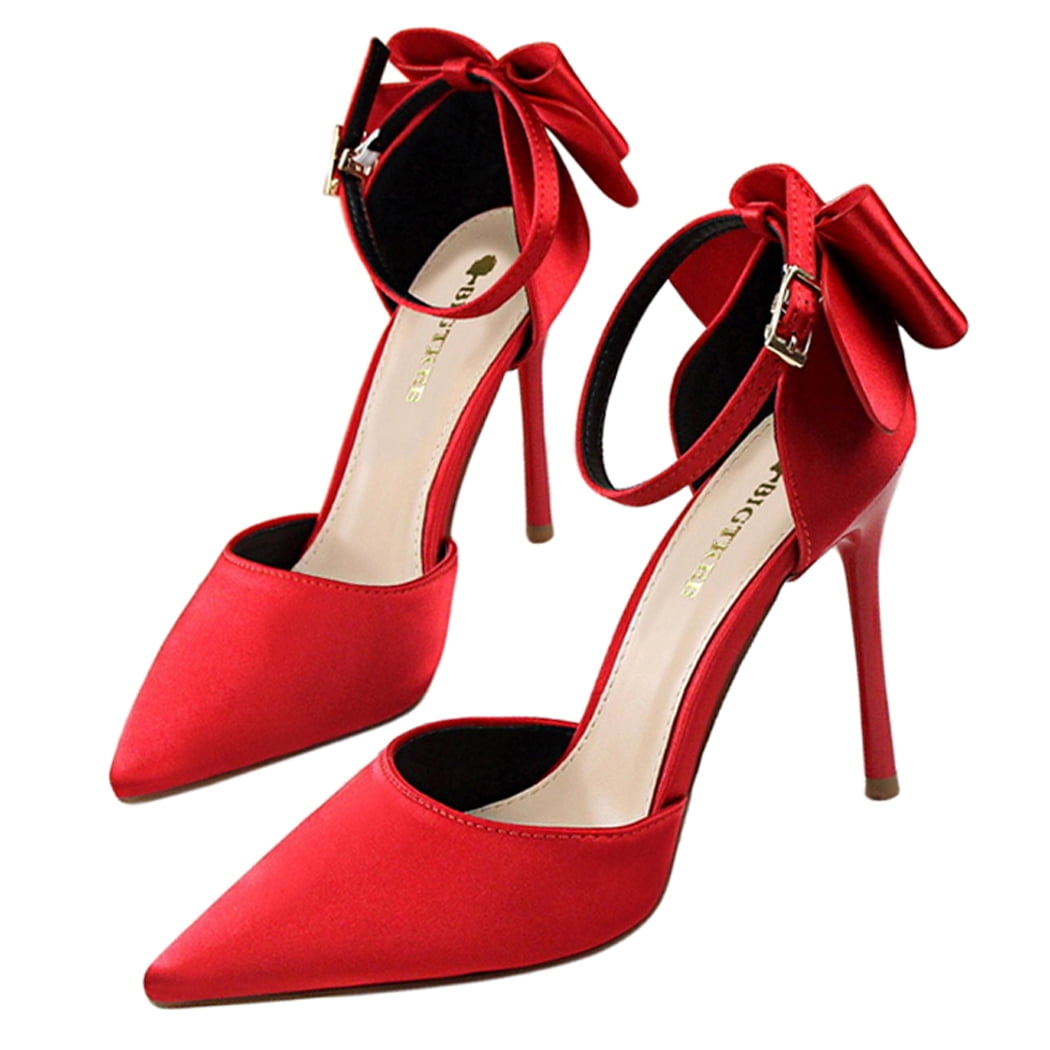 1 Pair Women's Pumps Fashionable Ankle Strap High Heel Pumps