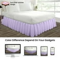 thumbnail image 4 of HNB Store Ruffled Bed Skirt Easy Fit 12" inch Drop | Microfiber Made | Decorative Short Queen Size Bedskirt | Lilac, 4 of 7