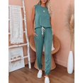 thumbnail image 4 of Womens Short Sleeve Two Piece Outfits Loungewear Sweatsuit Sets Outfits Athletic Tracksuits, 4 of 8
