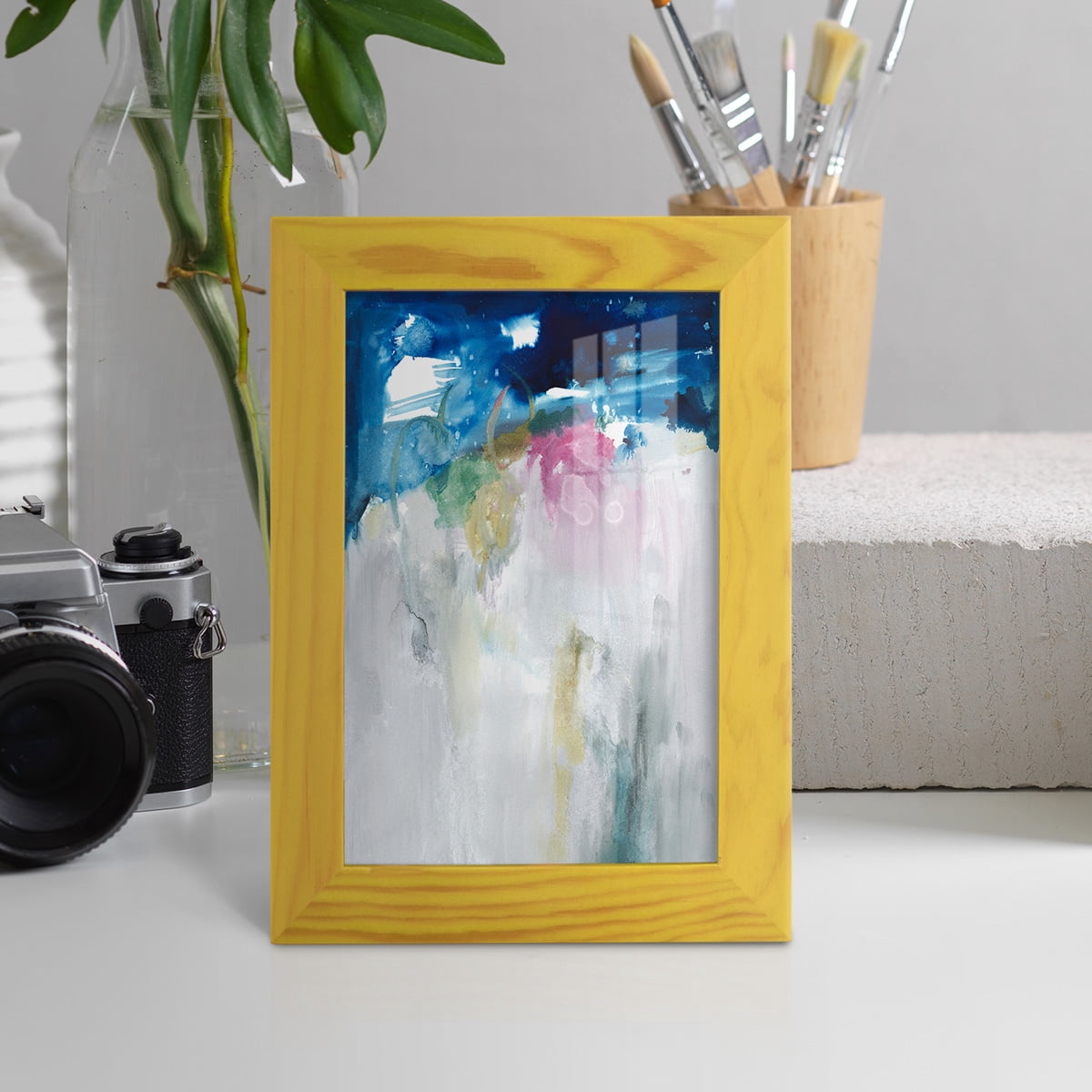 Rising I - Framed Print w/glass - Sunflower Yellow