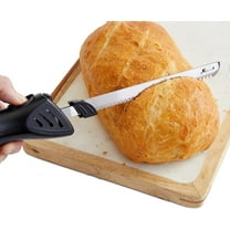 Elitra Home Professional Grade Electric Knife, Easy Slice Kitchen Knife For Carving Meats, Bread, Turkey and More, Stainless Steel Serrated Blade, Black