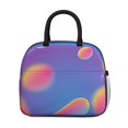 thumbnail image 2 of Insulated Lunch Bag for Women, Floral Print Oxford Fabric Lunch Box, Leakproof Thermal Cooler Tote for Work, School & Picnic, Neon Cyberpunk Print, 2 of 5