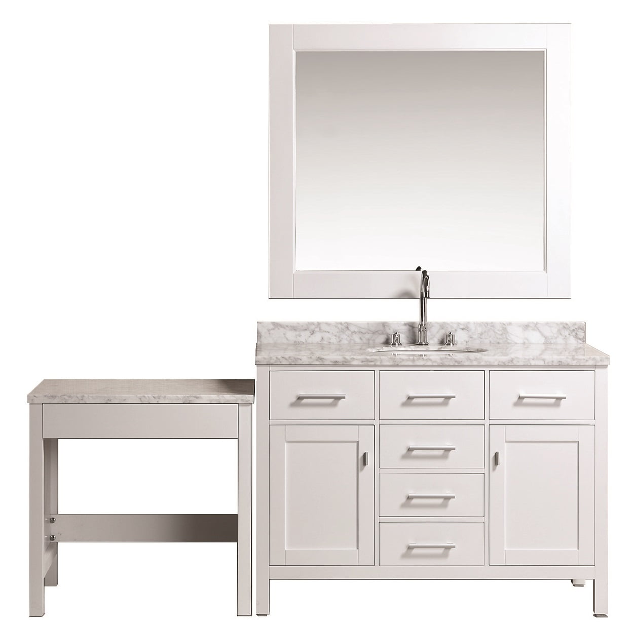 Design Element London 48" Single Sink Bathroom Vanity Set in White