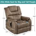 uhomepro Large Massage Recliner Chair, Velvet Electric Heated Power Lift Recliner Chairs for