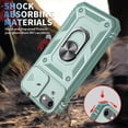 thumbnail image 4 of JTCASES for iPhone 7 Case, Sliding Camera Cover+ Rotating Ring Kickstand + Magnetic Car Mount + Inside Card Holder, Bracket Shockproof Frame Anti-drop PC TPU Heavy Duty Protection, Green, 4 of 11