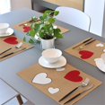 thumbnail image 5 of Manteles individuales para el día de San Valentín Love Heart Pattern Placemats Table Mats Decor XBTCLXEBCO Impresión por un lado, diferentes patrones con elementos del Día de San Valentín., 5 of 5