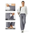 thumbnail image 5 of ZUTY Yoga Pants Women Wide Leg Work Dress Pants High Waist Stretch Loose Casual Sweatpants With Pockets Dark Grey M, 5 of 7
