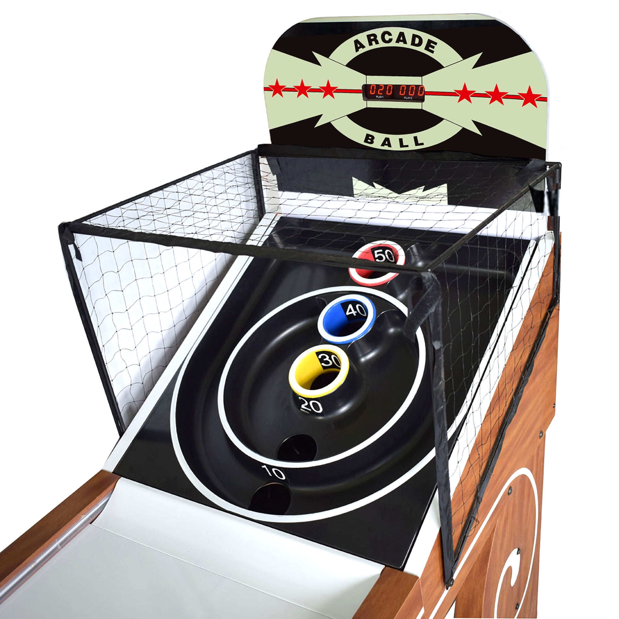 Hathaway Boardwalk 8-ft Arcade Ball Table for Family Game Rooms with LED Track Lighting, Scratch-Resistant Playfield
