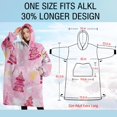 thumbnail image 4 of Oversized Wearable Blanket Hoodie,Pink Christmas Tree Sherpa Blanket Hoodie with Super Pockets,Super Warm Fuzzy Pullover for Women & Men, 4 of 6