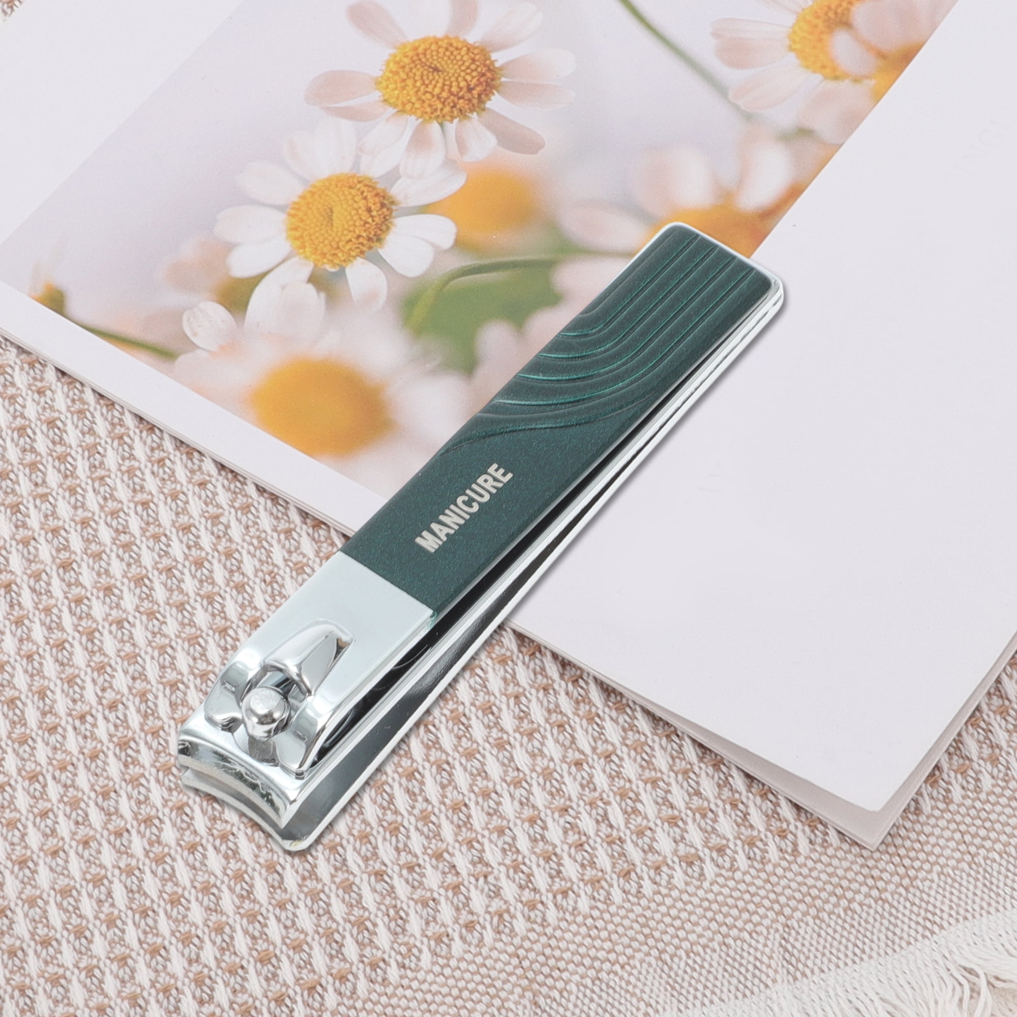 Unique Bargains Square Rotation Nail Clipper Kit 5-piece Set Blackish Green