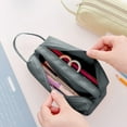 thumbnail image 3 of Clearance Under $0.8! 1 Pack Multi-Compartment Canvas Pencil Case, 19.5x7.5x7.5cm Large Capacity Storage Bag, Versatile Stationery Organizer, 3 of 5