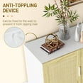thumbnail image 6 of BAIVAKON Sideboard Buffet Cabinet, Kitchen Cabinet, Coffee Bar Cabinet with 3 Rattan Doors and Adjustable Shelves, White and Natural, 6 of 9