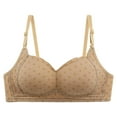 thumbnail image 2 of ALLLIST Unlined Women's Bras Full Coverage Wirefree Training Brown Push up Polka Dot Bralette Women Lingerie Size S-XL, 2 of 5