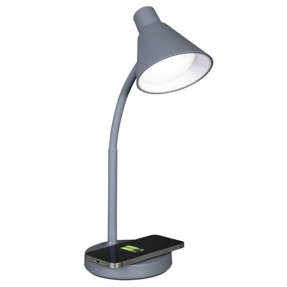 OttLite Twist LED Desk Lamp with Wireless Charging Pad, 3 Color Temperatures, Flexible Neck, Book Light, Table Lamp, Reading Light, Work, Desk Lamps for Home Office or Bedside