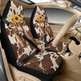thumbnail image 2 of Xoenoiee Highland Cattle Sunflower Pattern 5 Pack Car Seat Covers Full Set with Auto Seat Belt Cover and Car Arm Rest Cover, Faux Leather Auto Accessories Universal Fit, 2 of 7