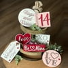 STEADY Valentine's Day Tiered Tray Decor Valentine's Day Wood Sign Cute Love Hugs and BE Mine Wooden Signs Farmhouse Rustic Tiered Tray Items Decorations for Home Table House Room