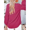 thumbnail image 3 of Women's Casual Boho Floral Print V Neck Long Sleeve Loose Shirt Shirt Tops, 3 of 9