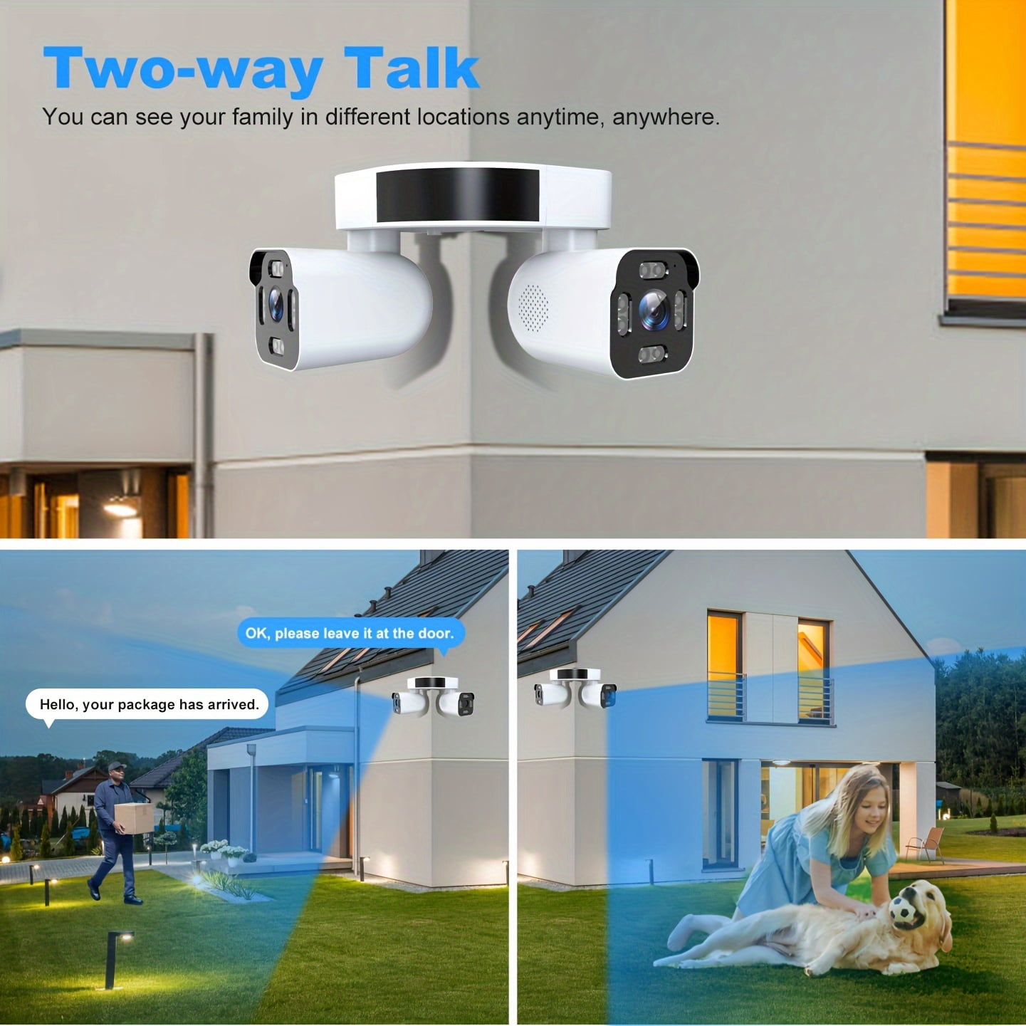 2.5K PTZ WiFi Outdoor Security Camera, Dual Lens 5MP with Audio, Motion Detection, Color Night Vision, Wired Wireless Outdoor Cam