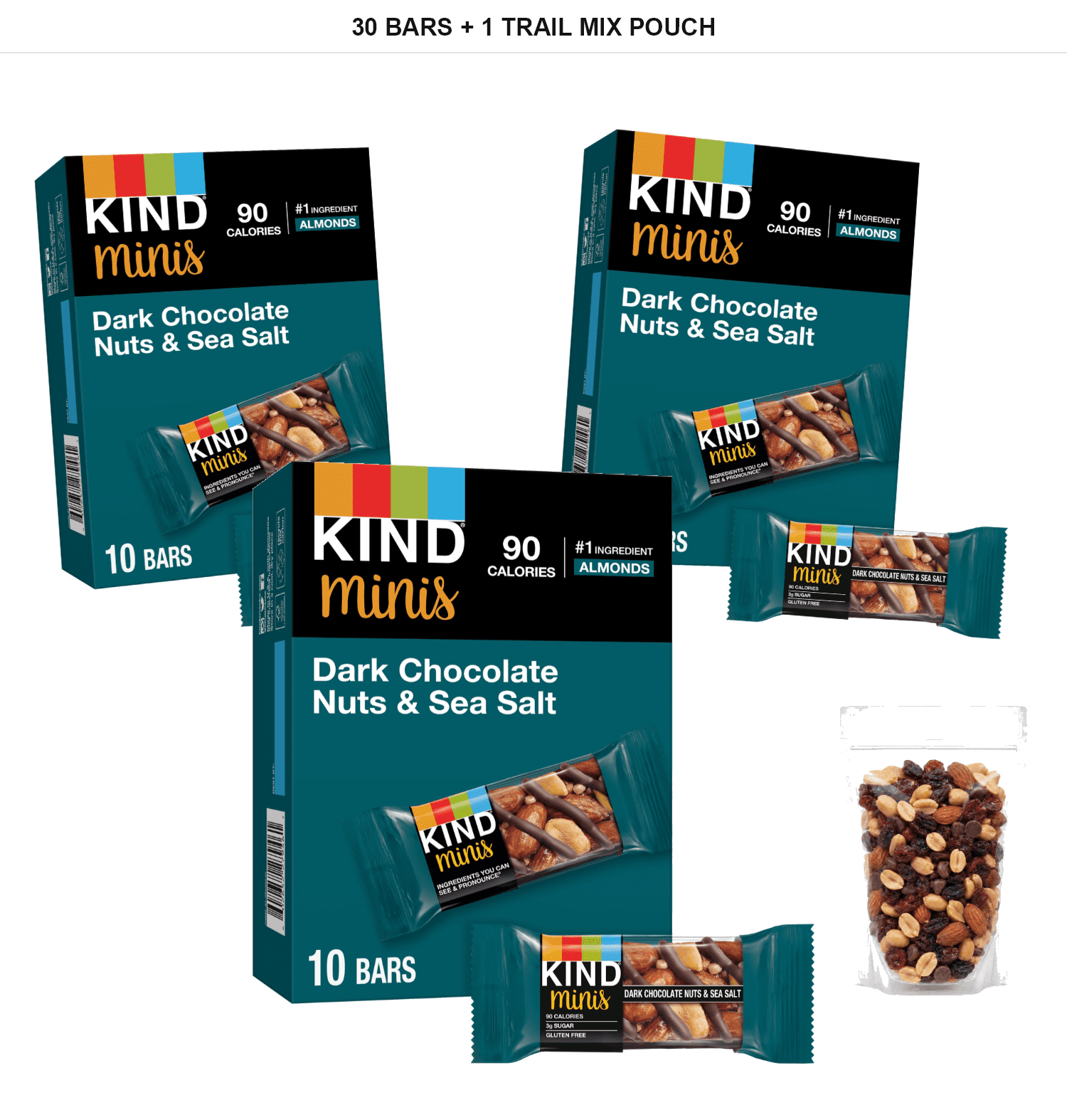KIND, Minis Variety Pack, 32 count, 100-calorie snack - Walmart.com
