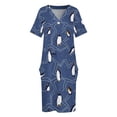thumbnail image 4 of Felices vacacis pingüinos de invierno para Navidad patrón suelto vestido de bolsillo vestidos elegantes de mujer para boda ropa de mujer, 4 of 7
