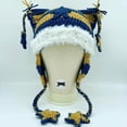 thumbnail image 4 of Beanies Cat Ear Beanie Y2k Beanie with Pom Poms Star Accessories Goth Knit Hat Crochet Knitted Hats for Women y2k Slouchy Skully Caps, 4 of 4
