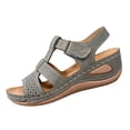 thumbnail image 1 of IEMIEMIEM Women's Wedge Orthopedic Sandals Comfortable Open Toe Summer Sandals Comfortable Hollow Out Sandal with Arch Support Gray 5.5 Wide, 1 of 5