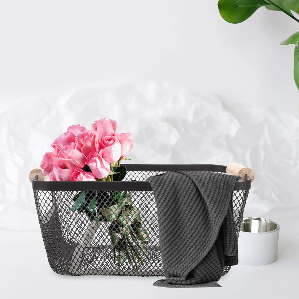 PENIKOKO Black Wire Kitchen Basket for Storage and Organization, Decorative Multi-Purpose Basket for Study Room and Home Use, 1 Piece