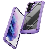 ELEHOLD Rugged Clear Case for Samsung Galaxy S23 6.1" Hybrid Hard PC Crystal Clear Back Soft TPU Shockproof Design Slim Lightweight Support Wireless Charging -  Purple