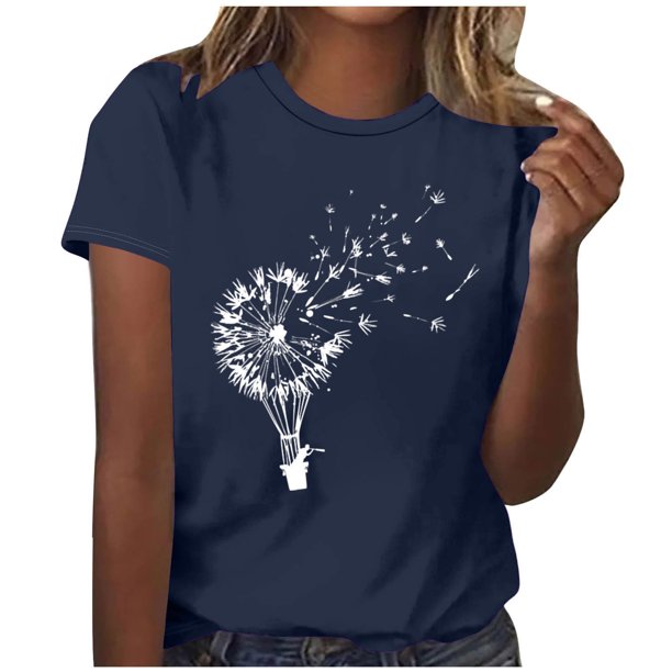 Blusas para las Mujeres Casual Impreso Cuello en V Manga Corta Suéter, Ligero Y Elegante Tops Cortos para las Mujeres