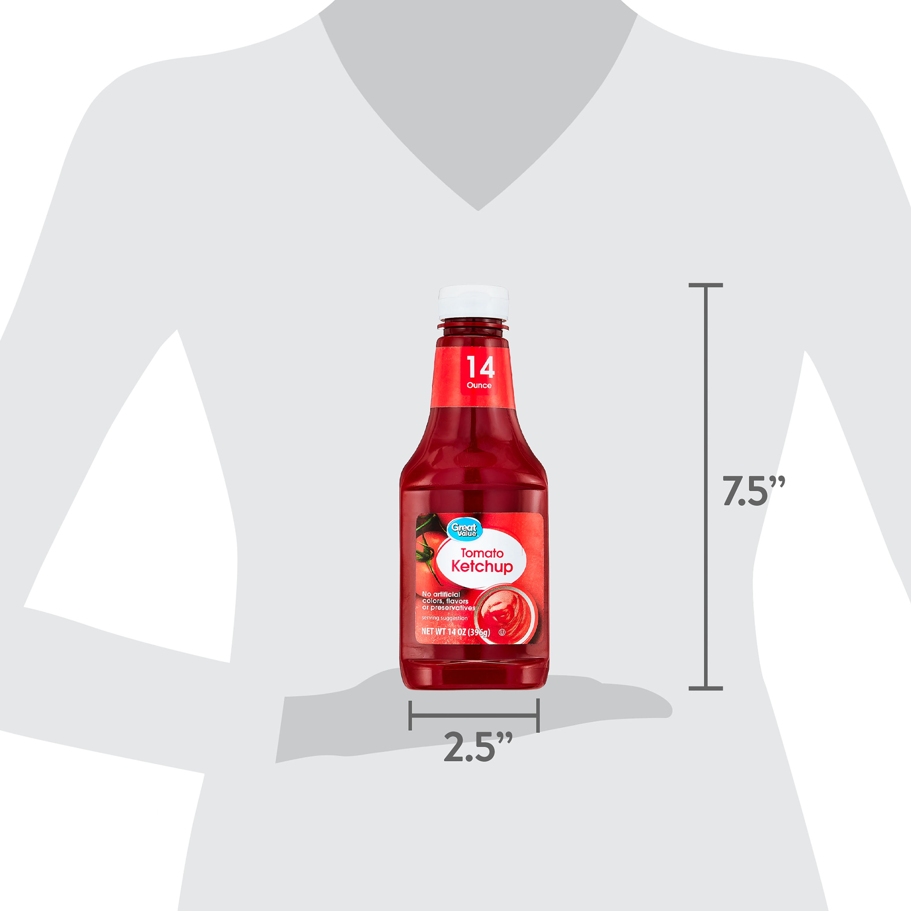 (24 pack) Great Value Tomato Ketchup, 14 oz
