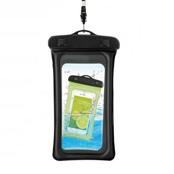 Floating Waterproof Phone Pouch, Buoyant Design for Universal Waterproof Phone Bag, Clear Phone Pouch Window Enables Sensitive Touch & Underwater Picture Taking for Beach, Pool Activities (Black)