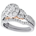 thumbnail image 4 of 14K White Gold Solitaire Diamond Bridal Set Engagement + Wedding Rings 1.50 Ct., 4 of 6